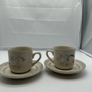 Vintage Set of 2 International Cup Mug & Saucer Marmalade Goose